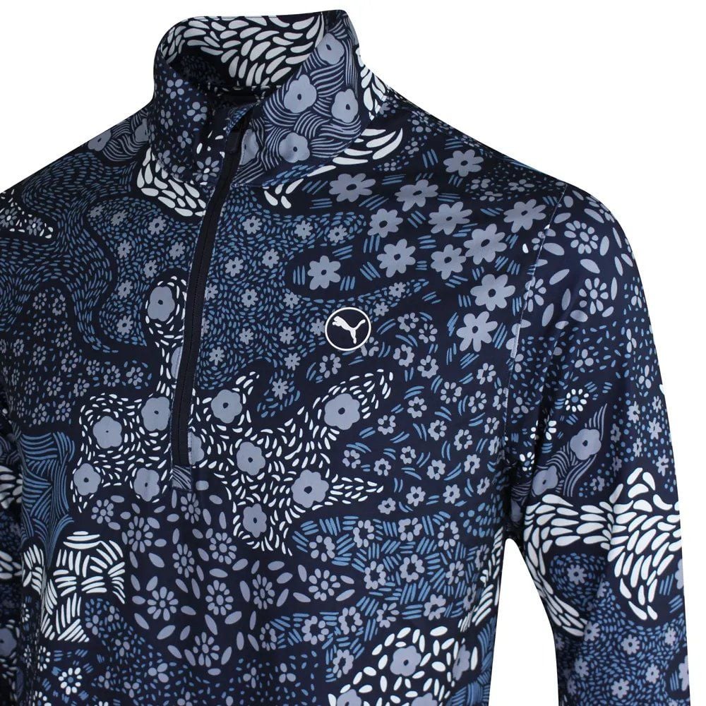 62840601 Áo Puma Cloudspun Bloom Camo 1/4 Zip Deep Nvy-Filtered Ash