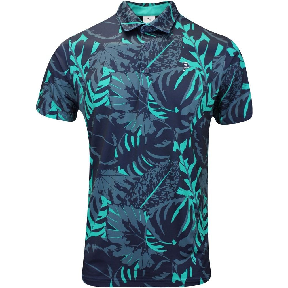 62683201 Áo Puma x PTC PALM GLITCH POLO Deep Nvy-Sparkling Green