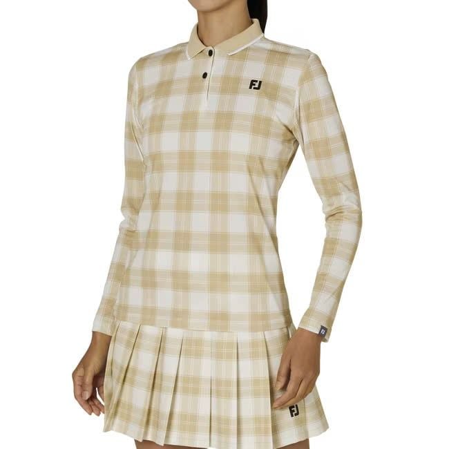 32283 Áo FJ L/S check print polo