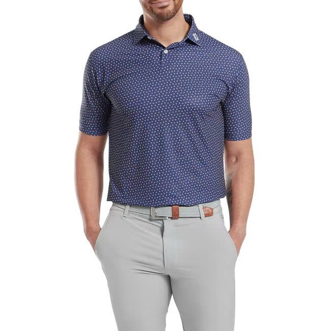 32587 Áo FJ Bounce Print Stretch Pique, Self Collar