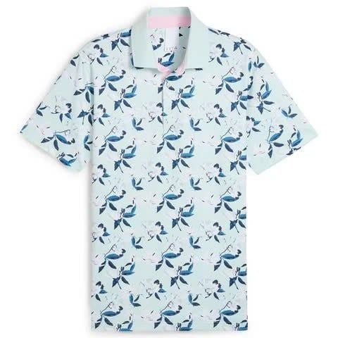 63077103 Áo Puma x AP Spring Florals Polo Peaceful Blue