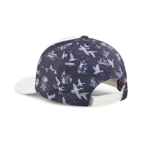 02557401 Mũ Puma Flock Tech Cap Wht Glow-Deep Nvy ( Không dùng )