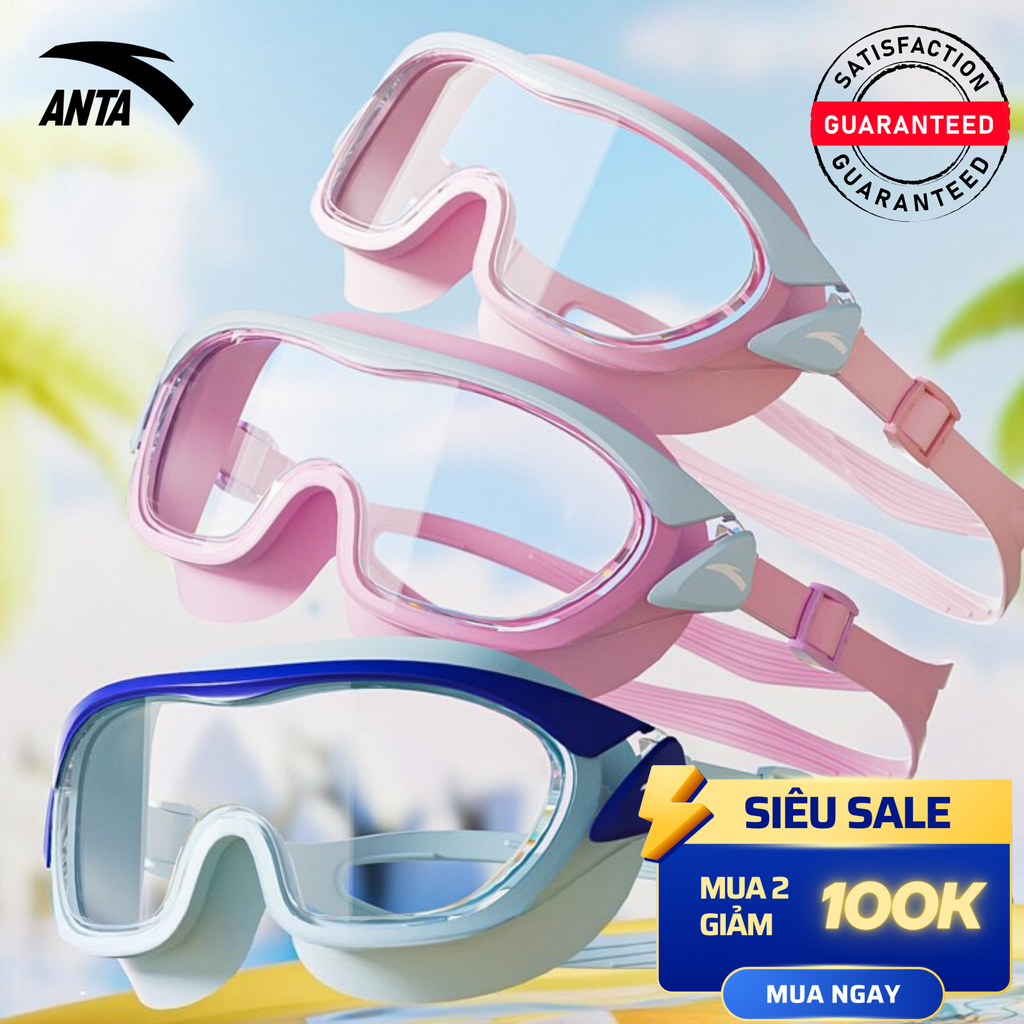 The AquaKids ANTA | Kính Bơi Trẻ Em, Polycarbonate HD Sắc Nét, Chống Sương Mù, Chống Nước, Co Giãn Ôm Sát, Êm Ái Vượt Trội