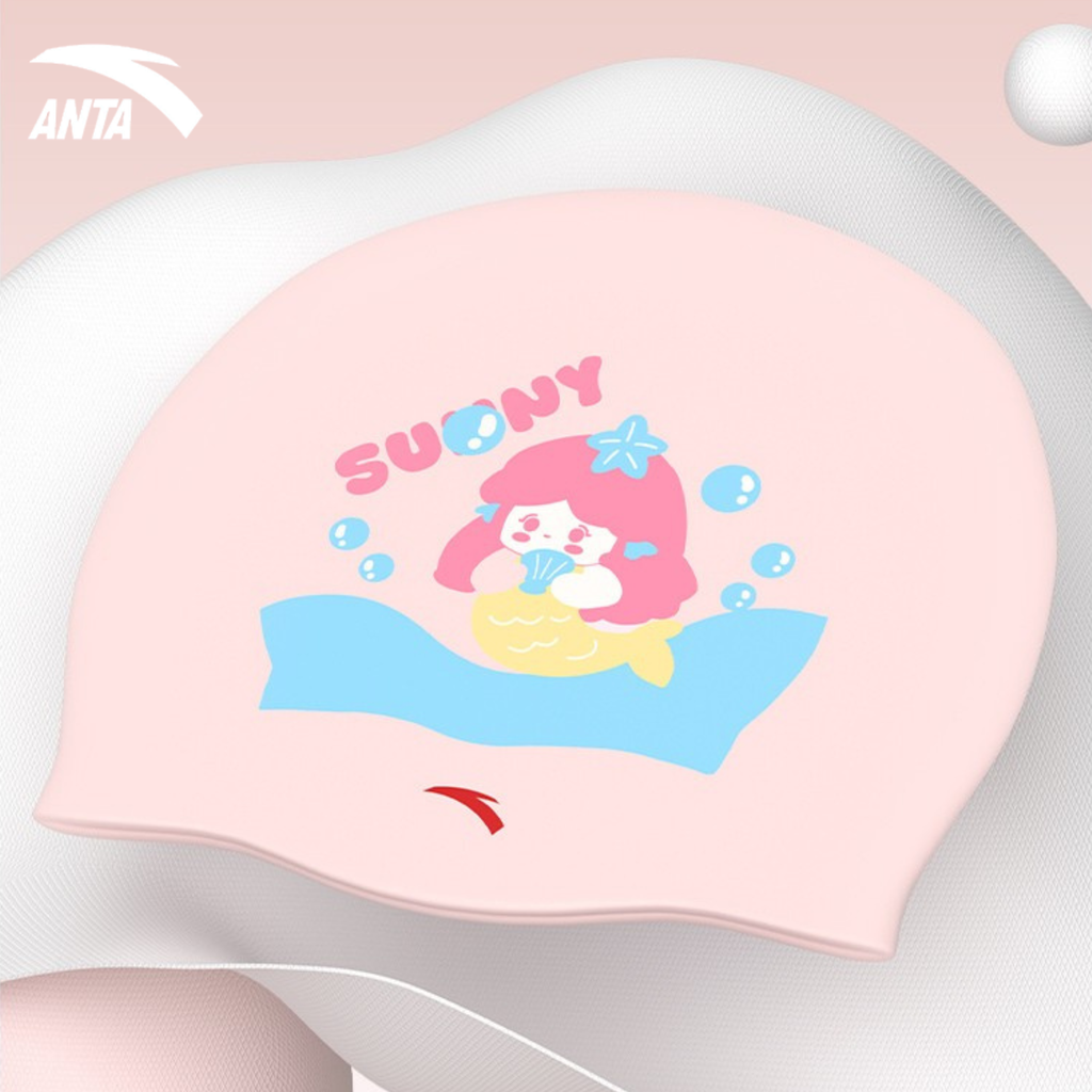 The FairyCap ANTA | Mũ Bơi Thời Trang Cho Bé Gái Tóc Dài, Thiết Kế Bịt Tai, Co Giãn Ôm Sát, Chống Thấm Tuyệt Đối, Tự Tin Bơi Lội