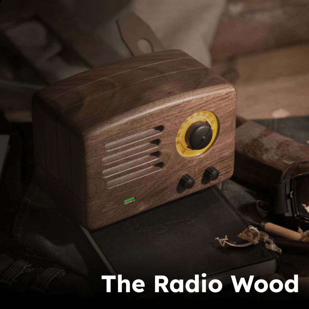 The Radio Wood – Loa mini retro viền gỗ sang trọng, tích hợp Bluetooth, FM radio