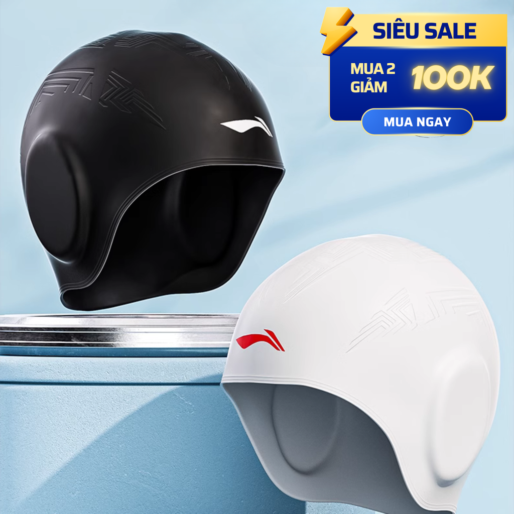 The AquaCap LiNing | Mũ Bơi Silicone Thiết Kế 3D Không Gây Đau Tai, Không Lo Rơi Trượt