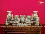  Bộ đồ thờ Bát Tràng men rạn đắp nổi rồng 