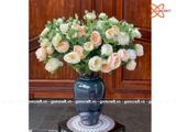  Bình Hoa men hỏa biến xanh đen kính dáng vò cao cao 32cm | Quà Tặng bình hoa Bát Tràng 