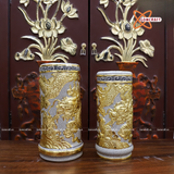  Đồ thờ Bát Tràng | Bộ đồ thờ dâng ban thờ gia tiên men rạn dát vàng 36 vật phẩm 
