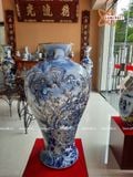  Mai Bình Tích Lộc Tùng Hạc Diên Niên men sứ vẽ lam vẽ vàng cao 80 cm | Quà Tặng Khai Trương Mai Bình Tích Lộc Bát Tràng 
