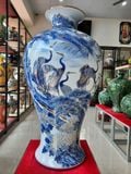  Mai Bình Tích Lộc Tùng Hạc Diên Niên men sứ vẽ lam vẽ vàng cao 80 cm | Quà Tặng Khai Trương Mai Bình Tích Lộc Bát Tràng 