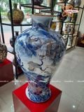  Mai Bình Tích Lộc Tùng Hạc Diên Niên men sứ vẽ lam vẽ vàng cao 80 cm | Quà Tặng Khai Trương Mai Bình Tích Lộc Bát Tràng 