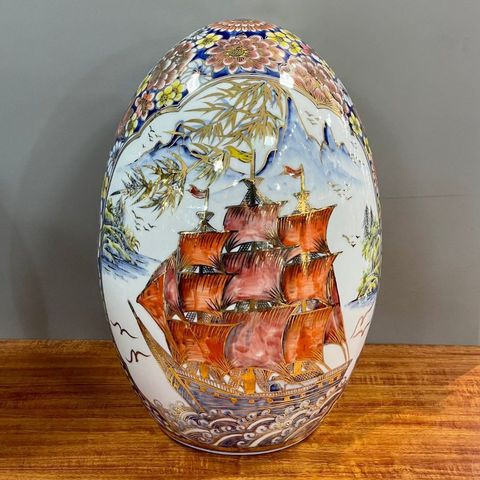  Trứng phong thủy vẽ vàng 45cm 