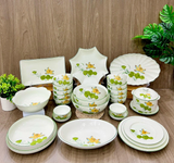  Quà Tặng Doanh Nghiệp bát sứ | Bát Sứ Bát Tràng Bộ Đồ Ăn vẽ sen cam 28 vật phẩm 