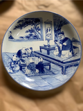  Đĩa cảnh phong thuỷ Thầy Đồ Dạy Học men lam đường kính 36 cm | Quà Tặng Khai Trương Đĩa Cảnh Phong Thuỷ 