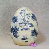  Trứng gốm sứ phong thủy vẽ cá chép và hoa sen 32cm 