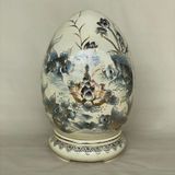  Trứng tài lộc cá chép hoa sen gốm Chu Đậu 38cm 