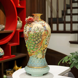  Mai Bình Tích Lộc Công Danh Phú Quý men loang đắp nổi kênh bong vẽ vàng cao 55 cm | Quà Tặng Khai Trương Mai Bình Tích Lộc Bát Tràng 