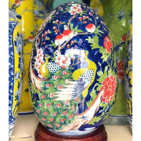 Trứng phong thủy trường xuân phú quý 48cm 