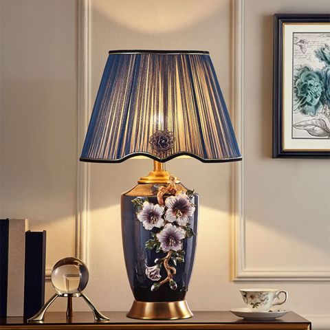  Đèn bàn gốm tráng men cao cấp 59cm 