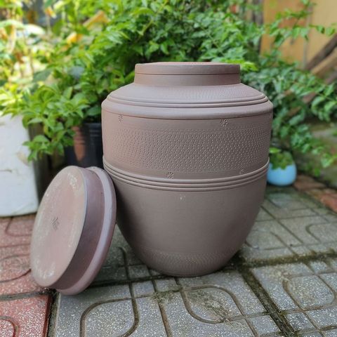  Quà tặng Bố Chum sành Bát Tràng dung tích 30 lít loại 2 nắp 