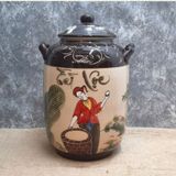  Quà tặng cao cấp Hũ đựng gạo tráng men chữ Tài Lộc vẽ Cô Tấm dung tích 30 lít 