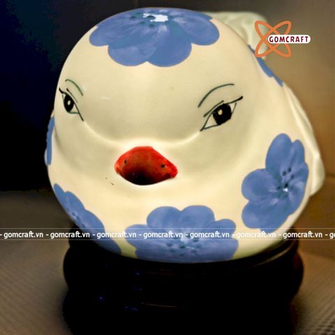  Đèn xông tinh dầu gốm Bát Tràng - Hình Chim Câu (Xanh) 