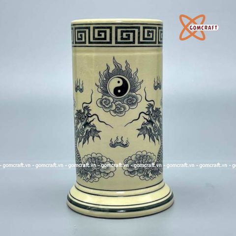  Ống hương gốm Chu Đậu truyền thống 19cm 