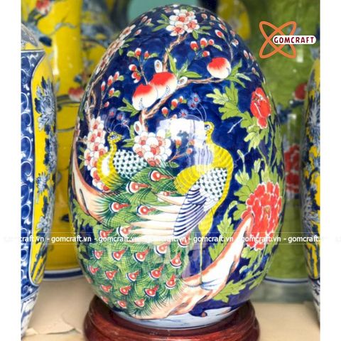  Trứng phong thủy trường xuân phú quý 48cm 
