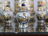  Đồ thờ Bát Tràng | Bộ đồ thờ dâng ban thờ gia tiên men rạn đắp nổi vẽ vàng 37 vật phẩm 