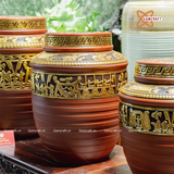  Quà tặng Bố Chum sành đắp nổi dát vàng Trống Đồng Âu Lạc dung tích 50l 