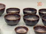  Quà Tặng Doanh Nghiệp bát sứ | Bát Sứ Bát Tràng Bộ Đồ Ăn men hoả biến nâu ánh tím 14 vật phẩm 