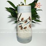  Bình Hoa gốm mọc vẽ đôi chim đậu trên cành cao 36cm | Quà Tặng bình hoa Bát Tràng 