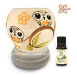  Đèn xông tinh dầu gốm Bát Tràng - Đôi Chim Cú 