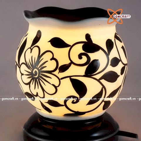  Đèn Xông Tinh Dầu Dáng Sóng Vẽ Hoa Nến 
