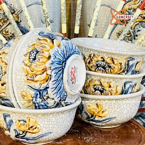  Bát thờ họa tiết hoa sen 10 chiếc 