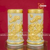  Ống Hương Sen Men Rạn Dát Vàng Bát Tràng 