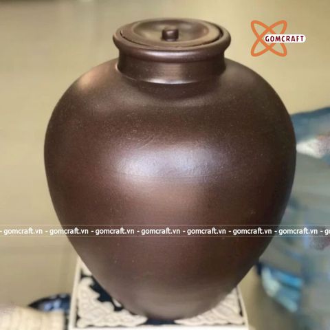  Quà tặng Bố Chum sành Bát Tràng men trơn dung tích 10 lít 