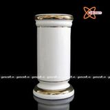  Ống Hương Sứ Trắng Viền Vàng, Cao 20cm 