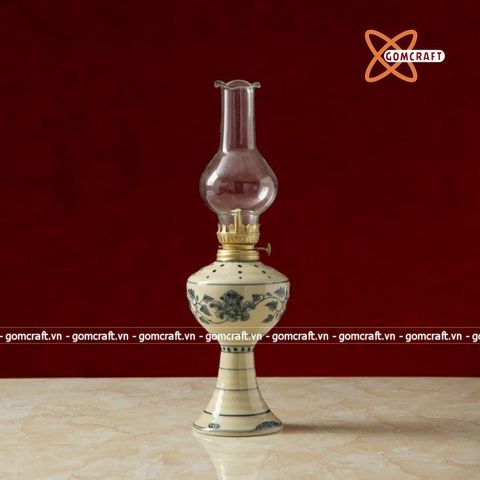  Đèn dầu gốm Chu Đậu 15cm 
