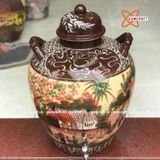  Quà tặng cao cấp Hũ gạo tài lộc vẽ Cảnh Đồng Quê dung tích 10 lít 
