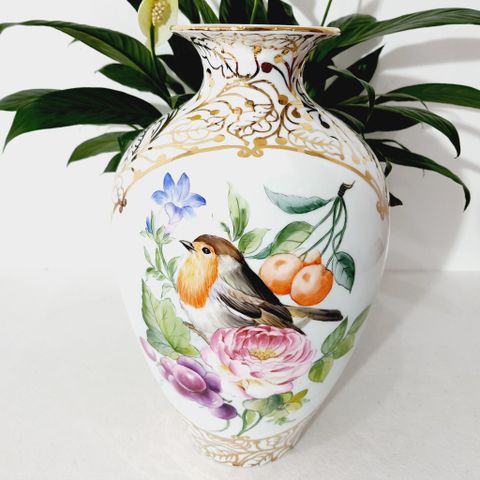  Bình Hoa cao cấp vẽ Chim Cảnh vàng phong cách châu âu cao 32cm | Quà Tặng bình hoa Bát Tràng 