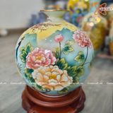  Bình Hút Lộc men màu Công Danh Phú Quý vẽ vàng cao 35cm | Quà Tặng Khai Trương bình hút lộc Bát Tràng 