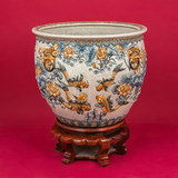  Thống sứ Bát Tràng Niên Niên Hữu Dư men rạn đắp nổi cao 50 cm 