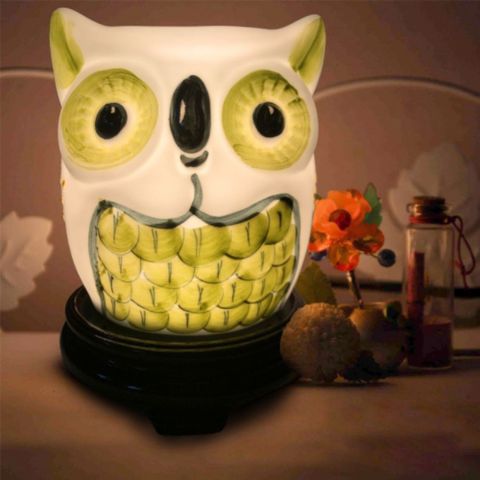  Đèn xông tinh dầu gốm Bát Tràng - Hình Chim Cú 