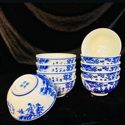  Bộ 10 bát thờ thất tiên men lam đặc biệt 