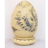  Trứng tài lộc sơn thủy gốm Chu Đậu vẽ vàng 24K 45cm 