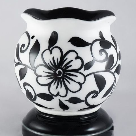  Đèn Xông Tinh Dầu Dáng Sóng Vẽ Hoa Nến 