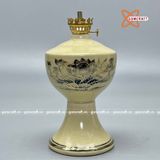  Đèn dầu họa tiết hoa sen gốm Chu Đậu vẽ vàng kim 20cm 