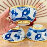  Bát thờ gốm sứ Tam Đa Phúc Lộc Thọ bọc đồng Bát Tràng 